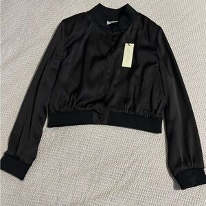 Rachel Zoe Elegant Black Bomber Jacket